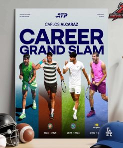 Carlos Alcaraz Is The Youngest Career Grand Slam At 22 Years Old Home Decor Poster Canvas