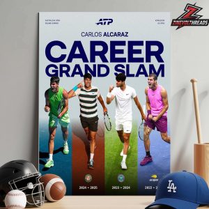 Carlos Alcaraz Is The Youngest Career Grand Slam At 22 Years Old Home Decor Poster Canvas