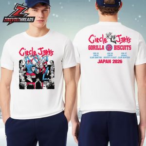 Circle Jerks Japan Tour 2026 Gorilla Biscuits Tee February 25th-27th At Tokyo And Osaka Two Sided Unisex T-Shirt