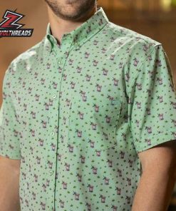 Classic Refresh-Mint KUNUFLEX Short Sleeve Hawaiian Shirt