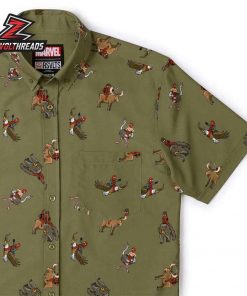 Deadpool Deady Riding Things KUNUFLEX Short Sleeve Hawaiian Shirt