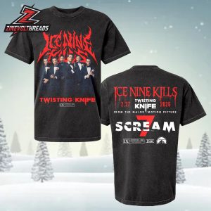 Ice Nine Kills Scream 7 Twisting The Knife Opening Knife Tee Two Sided Unisex T-Shirt