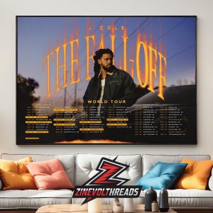 J Cole The Fall Off Tour 2026 Dates And Cites List Home Decor Poster Canvas