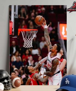 John Collins Los Angeles Clippers Posterize Dunk In Match Versus Houston Rockets NBA 2025-26 Home Decor Poster Canvas