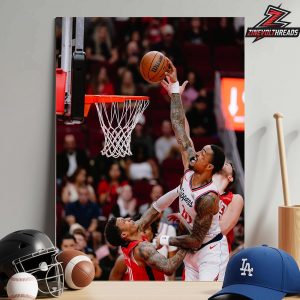 John Collins Los Angeles Clippers Posterize Dunk In Match Versus Houston Rockets NBA 2025-26 Home Decor Poster Canvas
