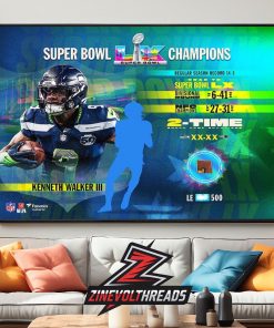 Kenneth Walker III Seattle Seahawks Authentic Super Bowl LX Champions Limited Edition Home Decor Poster Canvas