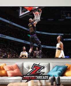 Lebron James Los Angeles Lakers Reverse Lay Up Dunk At 41 Years Old NBA 2025-2026 Home Decor Poster Canvas