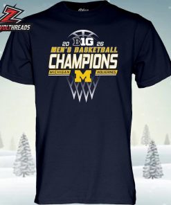 Michigan Wolverines 2026 Big Ten Men’s Basketball Regular Season Champions Locker Room Unisex T-Shirt
