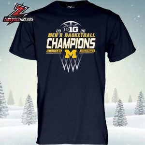 Michigan Wolverines 2026 Big Ten Men’s Basketball Regular Season Champions Locker Room Unisex T-Shirt