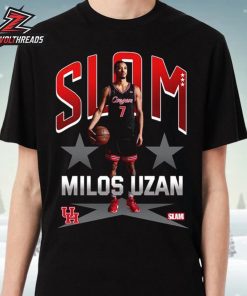Milos Uzan Houston Cougars The Coogs On Slam University 019 Cover Tee H-Town Lockdown Unnisex T-Shirt
