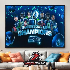 Seattle Seahawks NFL Season 2025-26 Super Bowl LX Champions Home Decor Poster Canvas