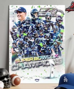 Seattle Seahawks NFL Season 2025-26 Super Bowl LX Champions Home Decor Poster Canvas