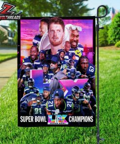 Seattle Seahawks NFL Super Bowl LX Champions Season 2025-26 Double Sided Garden House Flag