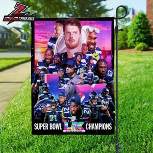 Seattle Seahawks NFL Super Bowl LX Champions Season 2025-26 Double Sided Garden House Flag