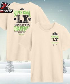 Seattle Seahawks Nike Super Bowl LX Champions Long Ball Two Sided Unisex T-Shirt