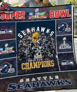 Seattle Seahawks Super Bowl Champions LX 2025-26 Commemorative Premium Fleece Quilt Blanket