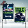 Seattle Seahawks Vs New England Patriots NFL Super Bowl LX Dueling Two Sided Garden House Flag