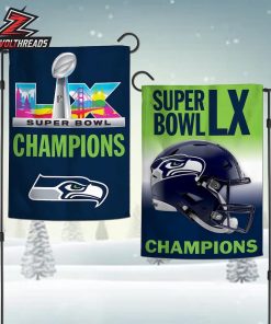 Seattle Seahawks Super Bowl LX Champions Double-Sided Garden House Flag