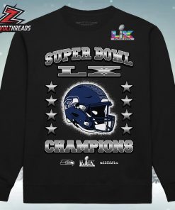 Seattle Seahawks Super Bowl LX Champions Helmet Sweatshirt Unisex T-Shirt