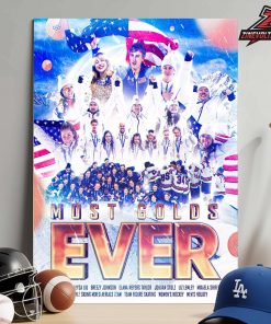Team USA Winning Its Most Golds Ever At The Winter Olympics 2026 Milano Cortina Home Decor Poster Canvas