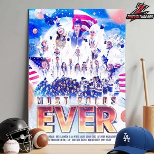 Team USA Winning Its Most Golds Ever At The Winter Olympics 2026 Milano Cortina Home Decor Poster Canvas