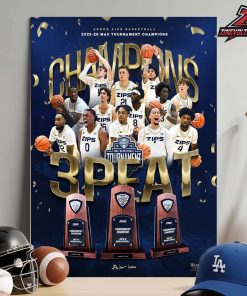 Akron Zips 2026 MAC Men’s Basketball Tournament Champions 3 Peat MAC Champions Home Decor Poster Canvas