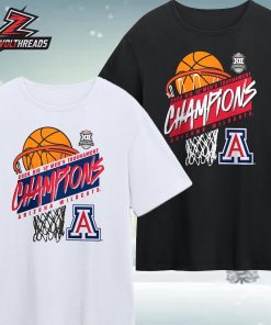 Arizona Wildcats 2026 Big 12 Men’s Basketball Tournament Champions Unisex T-Shirt