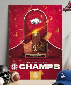 Arkansas Razorbacks 2026 Are SEC Men’s Indoor Track And  Field Champions Locker Room Home Decor Poster Canvas