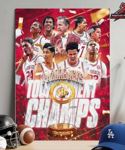 Arkansas Razorbacks Are 2026 SEC Men’s Basketball Tournament Champions Locker Room Home Decor Poster Canvas