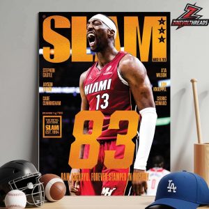 Bam Adebayo Miami Heat On Orange Metal Slam 261 Cover Magazine Bam Adebayo Forever Stamped In History Home Decor Poster Canvas