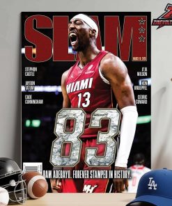 Bam Adebayo Miami Heat On Slam 261 Cover Magazine Bam Adebayo Forever Stamped In History Home Decor Poster Canvas
