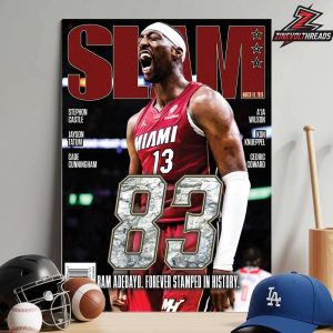 Bam Adebayo Miami Heat On Slam 261 Cover Magazine Bam Adebayo Forever Stamped In History Home Decor Poster Canvas