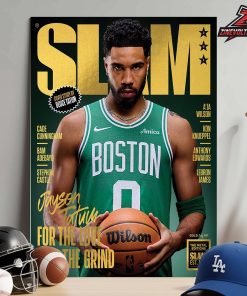 Jayson Tatum Boston Celtics On Slam 261 Gold Metal Cover Magazine For The Love Of The Grind Home Decor Poster Canvas