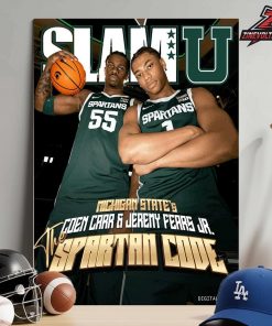 Jeremy Fears Jr And Coen Carr Michigan State Spartans On Slam University Cover Magazine Spartan Code Home Decor Poster Canvas