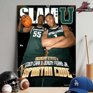 Jeremy Fears Jr And Coen Carr Michigan State Spartans On Slam University Cover Magazine Spartan Code Home Decor Poster Canvas