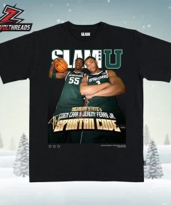 Jeremy Fears Jr And Coen Carr Michigan State Spartans On Slam University Cover Tee Spartan Code Unisex T-Shirt