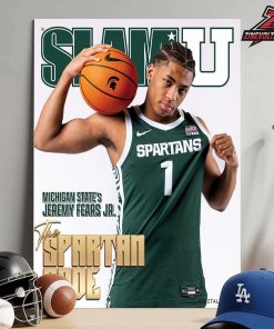 Jeremy Fears Jr Michigan State Spartans On Slam University Cover Magazine Spartan Code Home Decor Poster Canvas