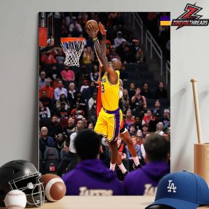 Lebron James Los Angeles Lakers Fast Break Posterize Dunk Moment In Match Versus Rocket NBA 2025-26 Home Decor Poster Canvas