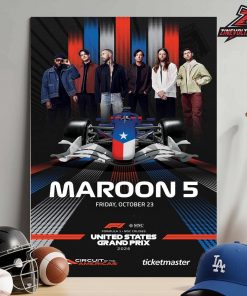 Maroon 5 Show Live At MSC Cruises Formula 1 United States Grand Pix 2026 On Friday October 23rd Home Decor Poster Canvas