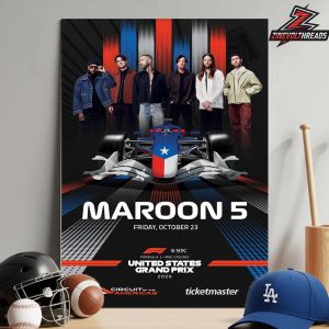 Maroon 5 Show Live At MSC Cruises Formula 1 United States Grand Pix 2026 On Friday October 23rd Home Decor Poster Canvas