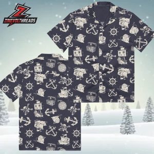 One Piece Live Action Season 2 Into The Grands Line Sea Pattern Button Up Hawaiian Shirt