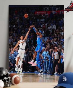 Shai Gilgeous-Alexander OKC Thunders Game Winner Stepback 3-Points In Match Versus Denver Nuggets NBA 2025-26 Home Decor Poster Canvas