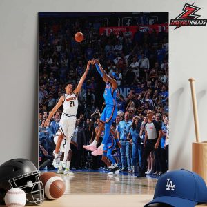 Shai Gilgeous-Alexander OKC Thunders Game Winner Stepback 3-Points In Match Versus Denver Nuggets NBA 2025-26 Home Decor Poster Canvas