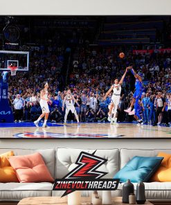 Shai Gilgeous-Alexander OKC Thunders StepBack 3-Points Game Winner In Match Versus Denver Nuggets NBA 2025-26 Home Decor Poster Canvas