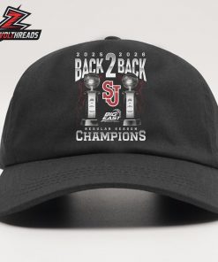 St. John’s Red Storm NCAA 2026 Men’s Basketball Big East Back-to-Back Regular Season Champions Teee Snapback Classic Hat Cap