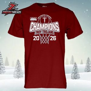 Troy Trojans 2026 Sun Belt Men’s Basketball Tournament Champions Unisex T-Shirt