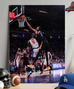 Victor Wembanyama San Antonio Spurs Slam Over OG Anunoby In Match Versus New York Knicks Home Decor Poster Canvas