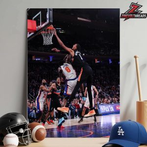 Victor Wembanyama San Antonio Spurs Slam Over OG Anunoby In Match Versus New York Knicks Home Decor Poster Canvas