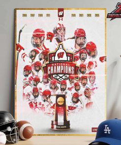 Wisconsin Badgers Are 2026 NCAA Frozen Four Women’s Ice Hockey National Champions Locker Room Home Decor Poster Canvas