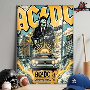 AC/DC Pwr Up Tour 2026 Event Poster At Estadio River Plate Buenos Aires Argentina On 27th March 2026 Home Decor Poster Canvas